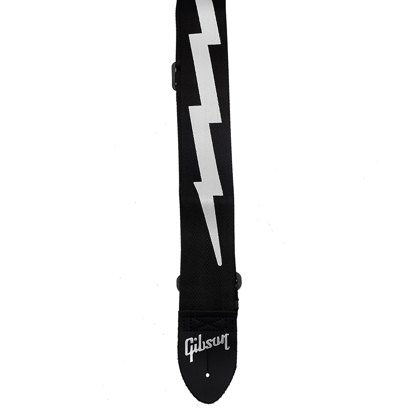 Gibson Lightning Bolt Style 2" Safety Strap - Jet Black Accessories / Cables
