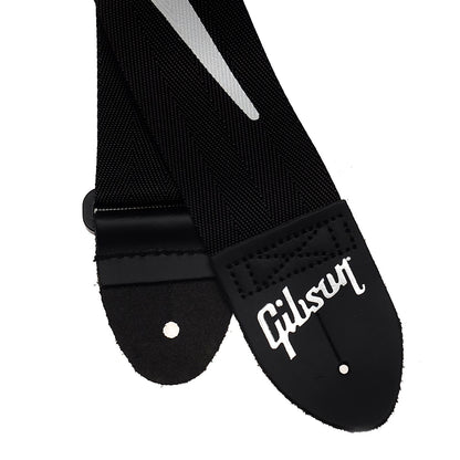 Gibson Lightning Bolt Style 2" Safety Strap - Jet Black Accessories / Cables