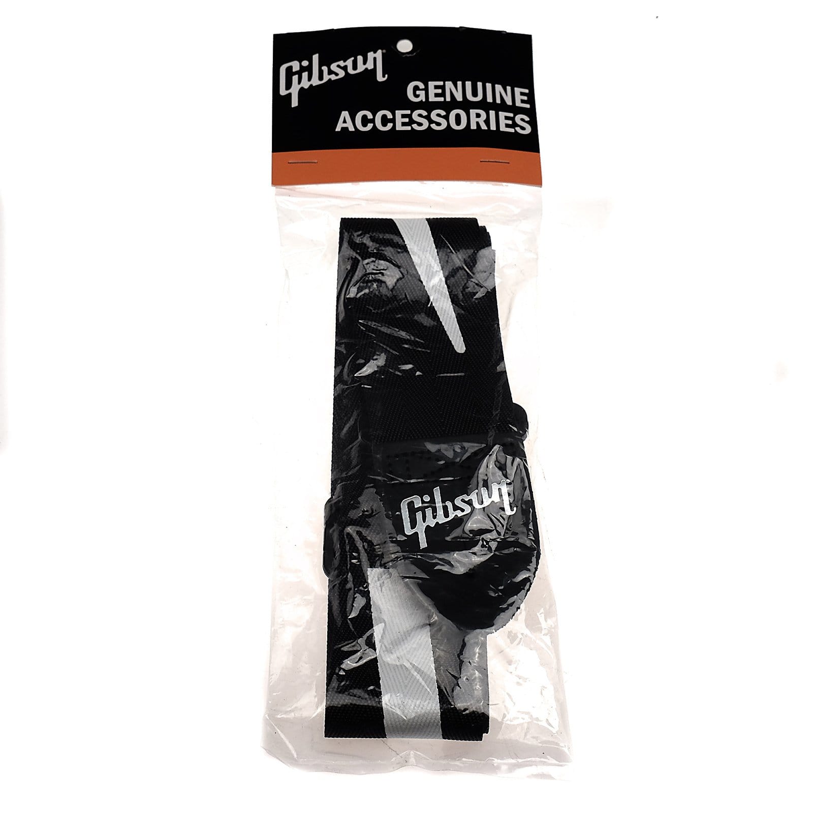 Gibson Lightning Bolt Style 2" Safety Strap - Jet Black Accessories / Cables