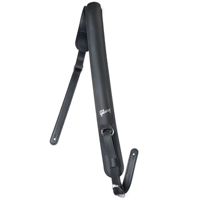 Gibson Gear Slingshot Strap Black Top Grain Leather w/Elastic Pull Accessories / Straps