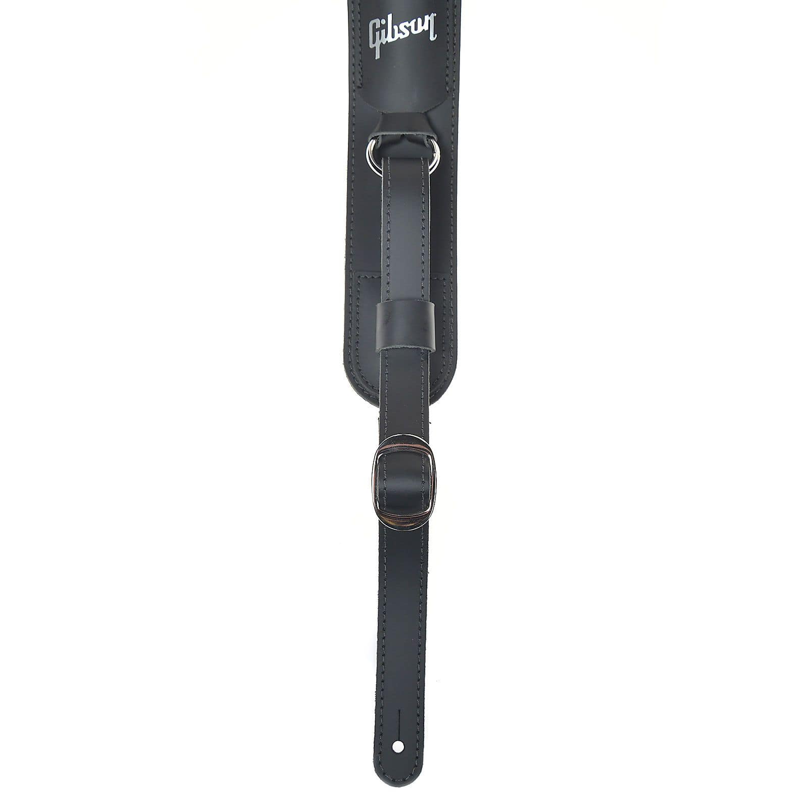 Gibson Gear Slingshot Strap Black Top Grain Leather w/Elastic Pull Accessories / Straps