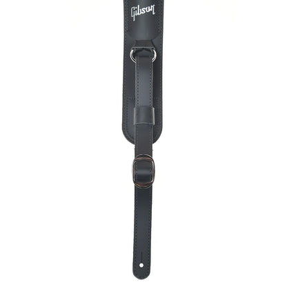 Gibson Gear Slingshot Strap Black Top Grain Leather w/Elastic Pull Accessories / Straps
