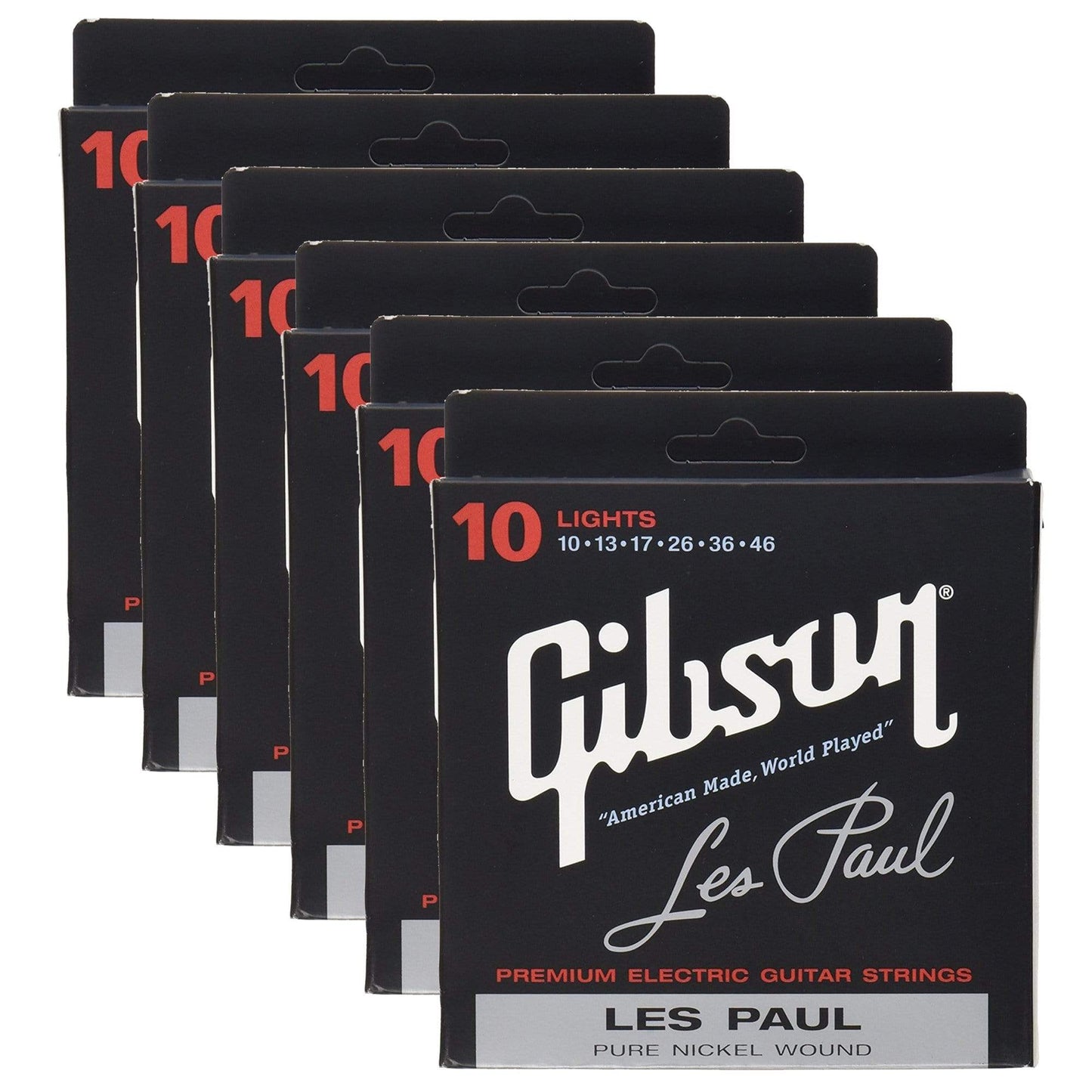 Gibson Gear Les Paul Electric Guitar Strings 10-46 (6 Pack Bundle) Accessories / Strings / Guitar Strings
