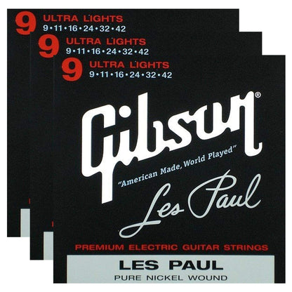 Gibson Gear Les Paul Electric Guitar Strings 9-42 (3 Pack Bundle) Accessories / Strings / Guitar Strings