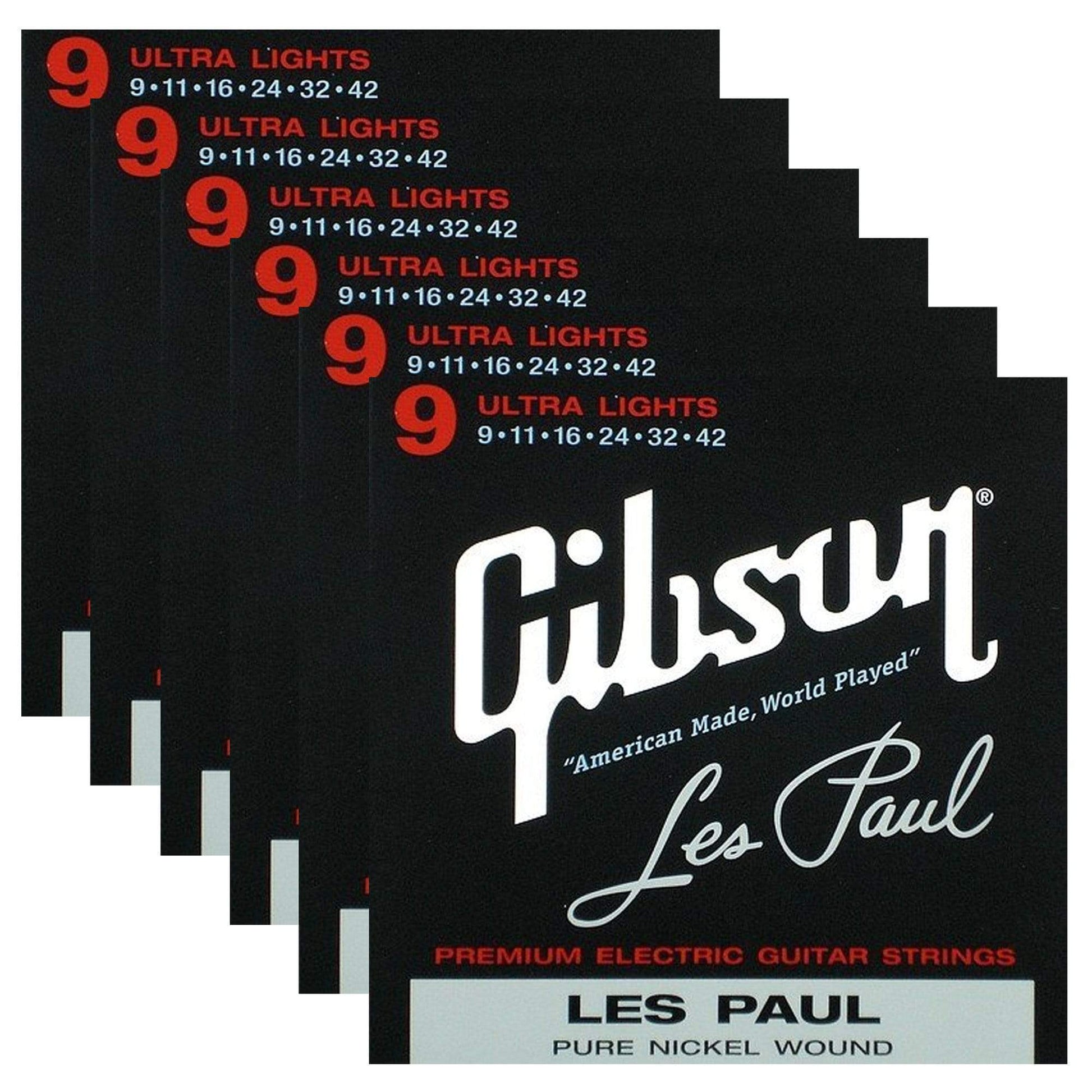 Gibson Gear Les Paul Electric Guitar Strings 9-42 (6 Pack Bundle) Accessories / Strings / Guitar Strings