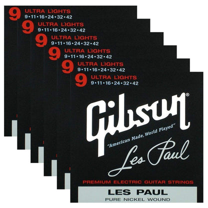 Gibson Gear Les Paul Electric Guitar Strings 9-42 (6 Pack Bundle) Accessories / Strings / Guitar Strings