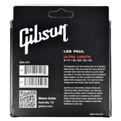 Gibson Gear Les Paul Electric Guitar Strings 9-42 Accessories / Strings / Guitar Strings