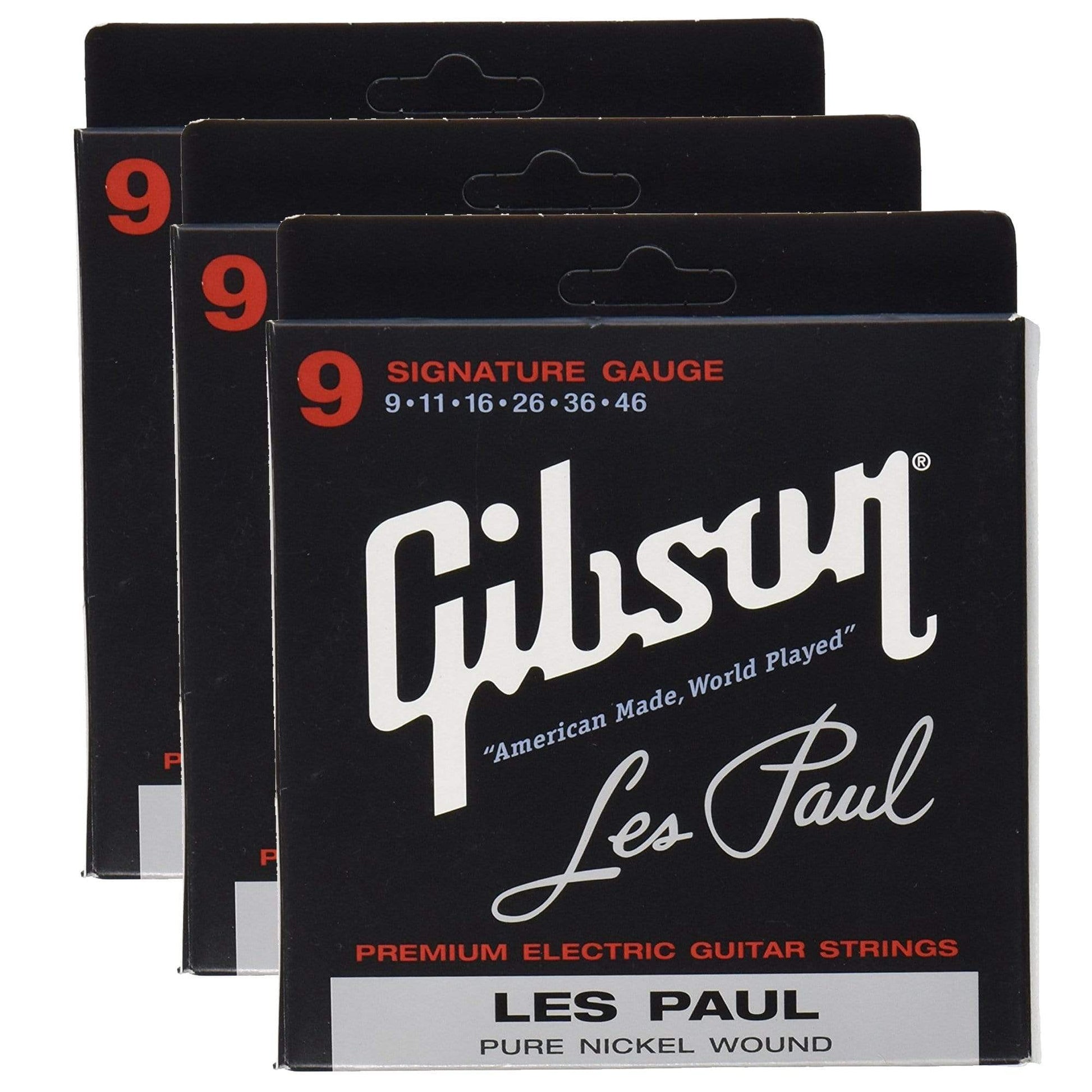 Gibson Gear Les Paul Signature Electric Guitar Strings 9-46 (3 Pack Bundle) Accessories / Strings / Guitar Strings