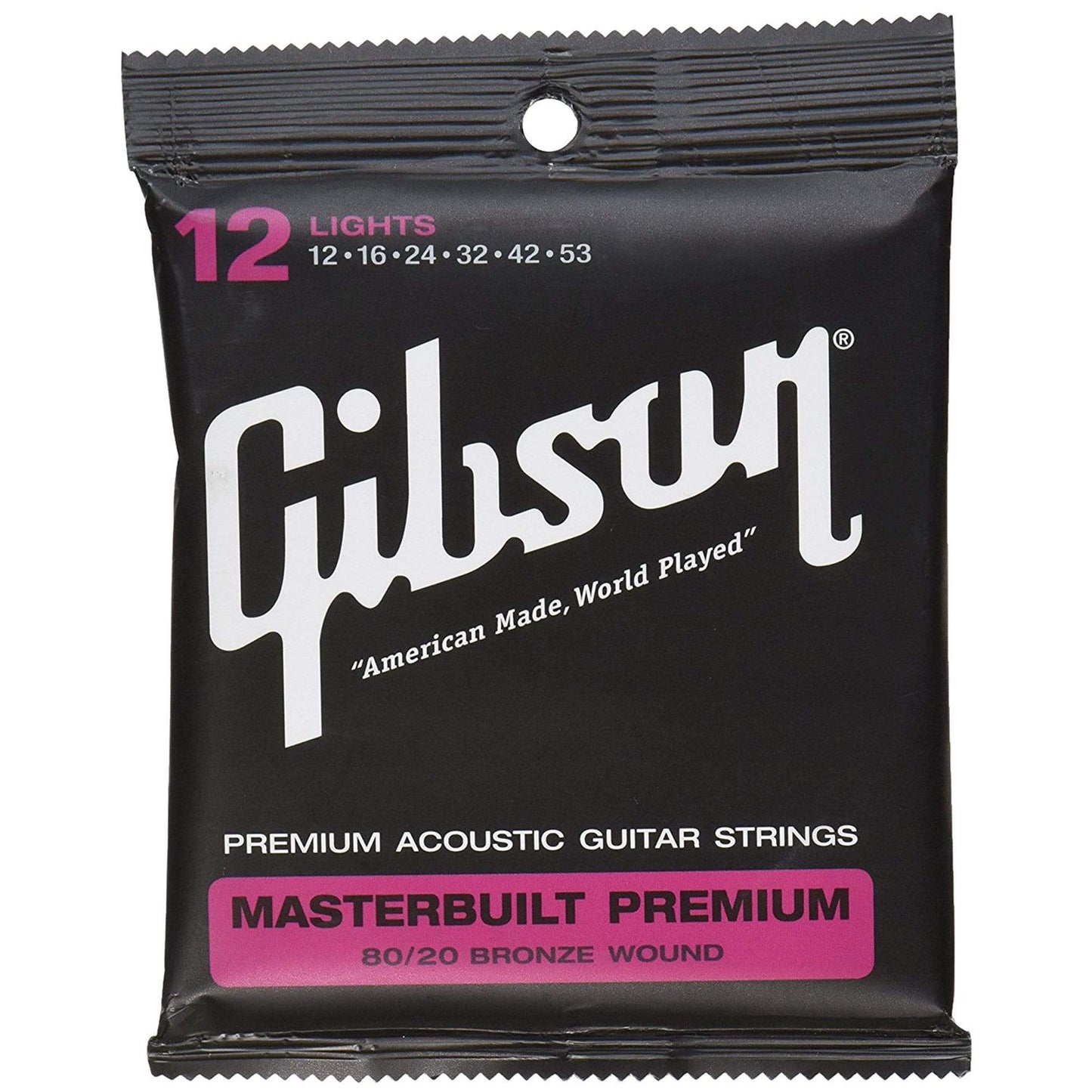 Gibson Gear Masterbuilt Premium 80/20 Bronze Acoustic Guitar Strings 12-53 (6 Pack Bundle) Accessories / Strings / Guitar Strings