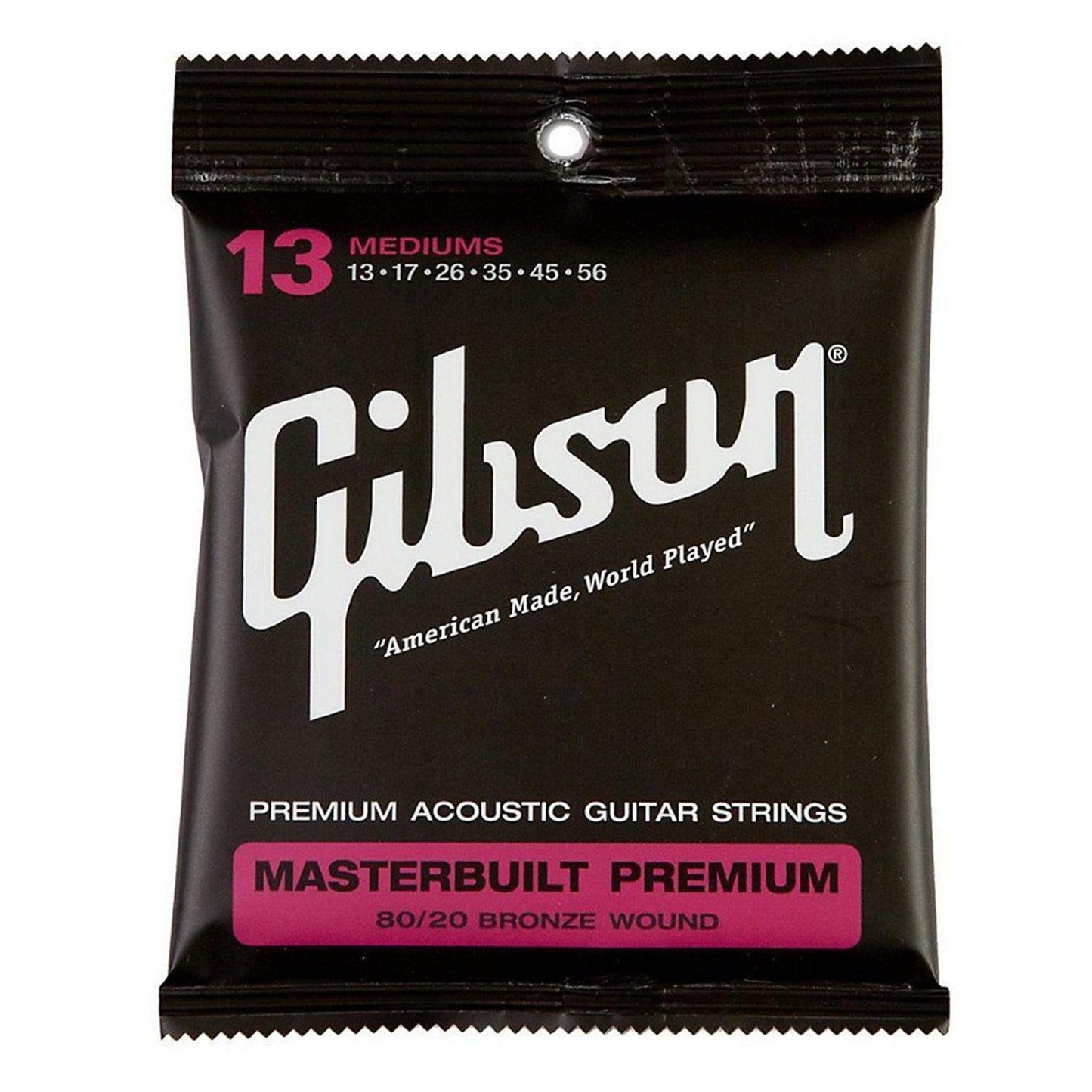 Gibson Gear Masterbuilt Premium 80/20 Bronze Acoustic Guitar Strings 13-56 (6 Pack Bundle) Accessories / Strings / Guitar Strings