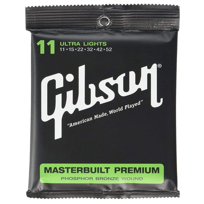 Gibson Gear Masterbuilt Premium Phosphor Bronze Acoustic Guitar Strings 11-52 (6 Pack Bundle) Accessories / Strings / Guitar Strings
