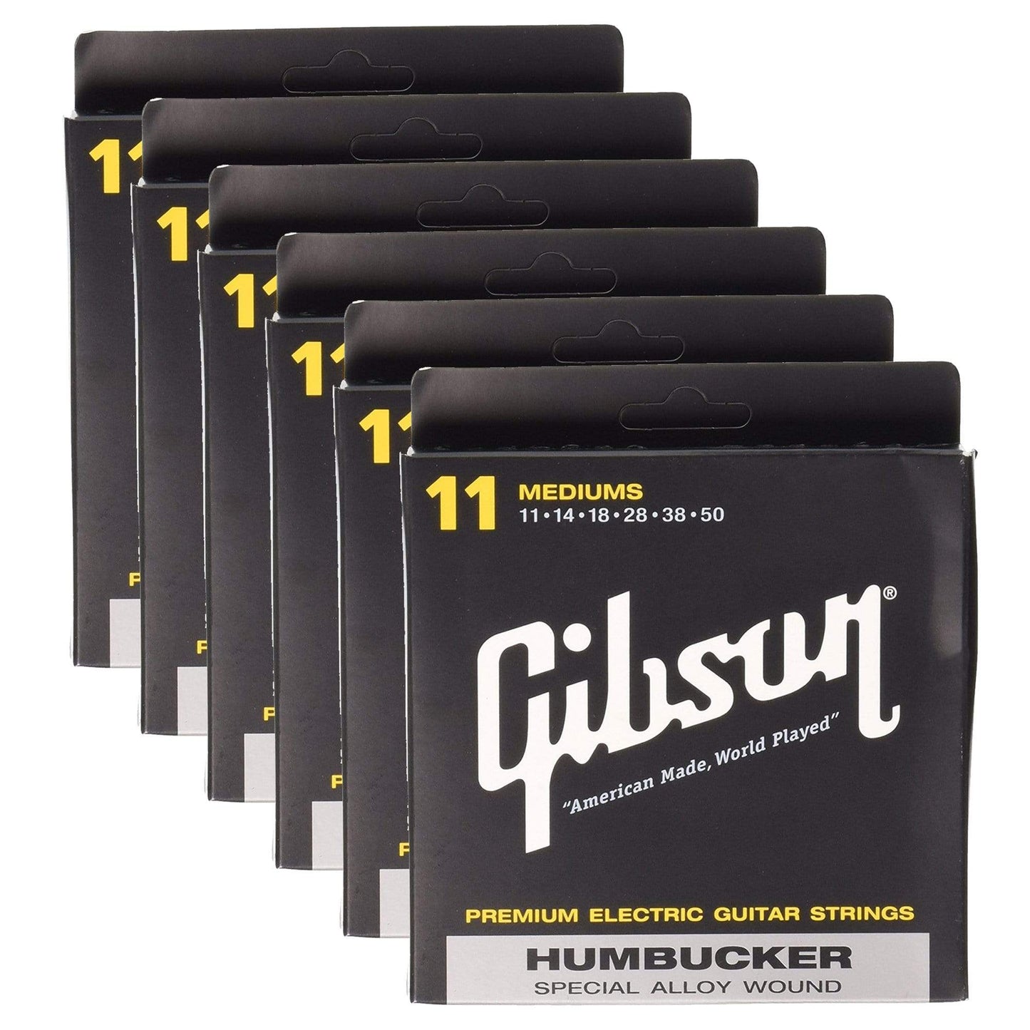 Gibson Gear Special Alloy Humbucker Electric Guitar Strings Medium Light 11-50 (6 Pack Bundle)