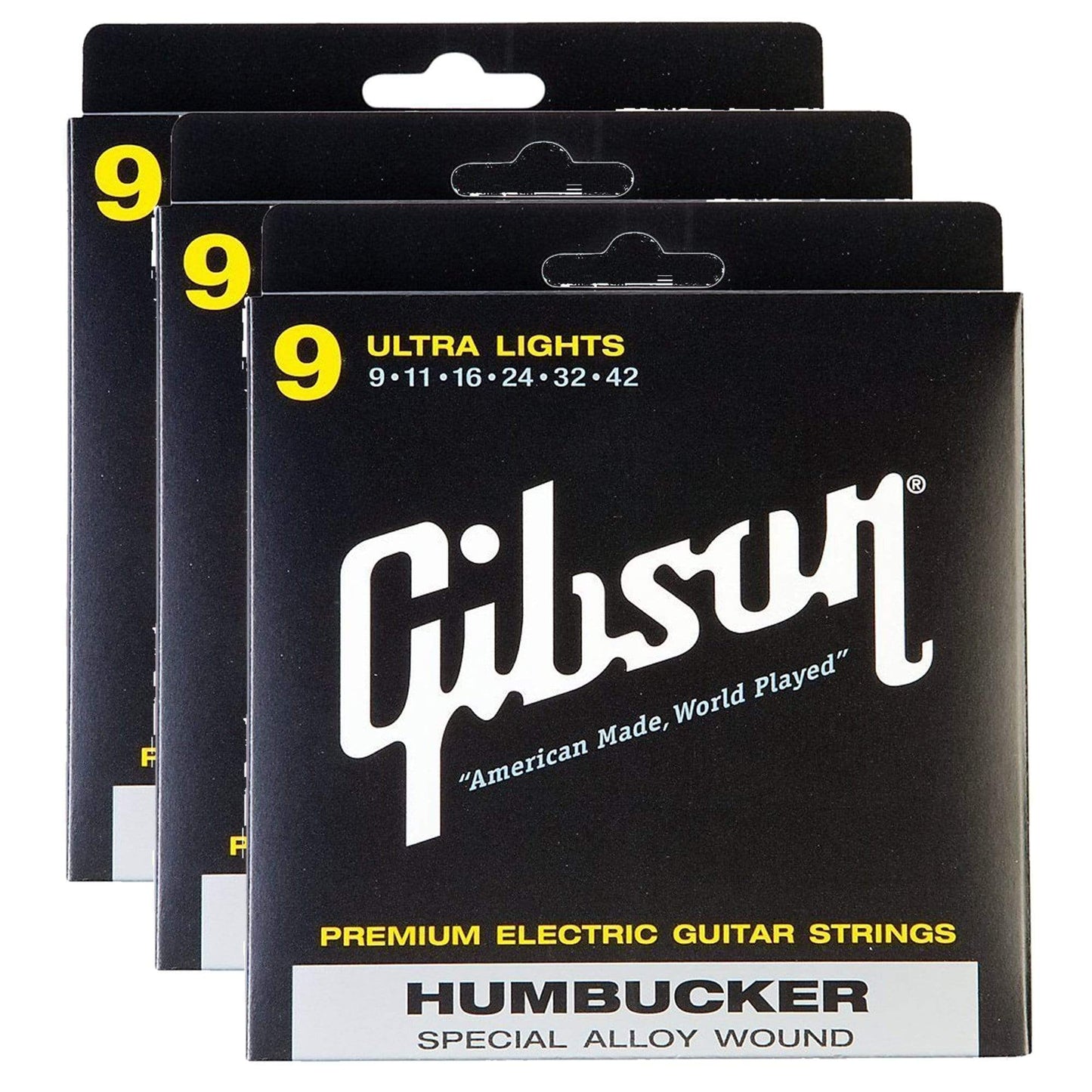 Gibson Gear Special Alloy Humbucker Electric Guitar Strings Ultra Light 9-42 (3 Pack Bundle) Accessories / Strings / Guitar Strings