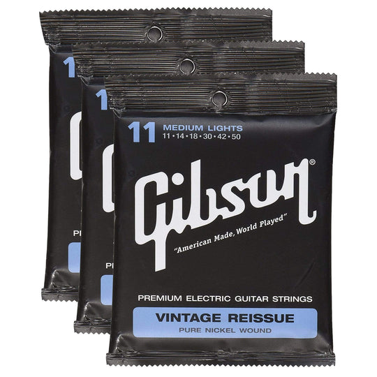 Gibson Gear Vintage Reissue Electric Electric Guitar Strings Medium 11-50 (3 Pack Bundle) Accessories / Strings / Guitar Strings