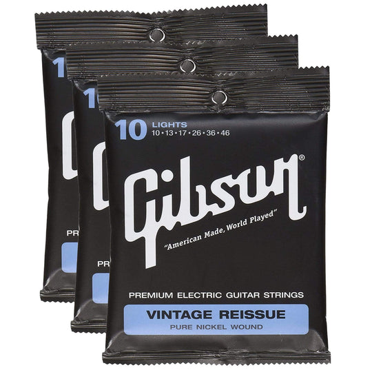 Gibson Vintage Reissue Electric Strings 10-46 (3 Pack Bundle) Accessories / Strings / Guitar Strings
