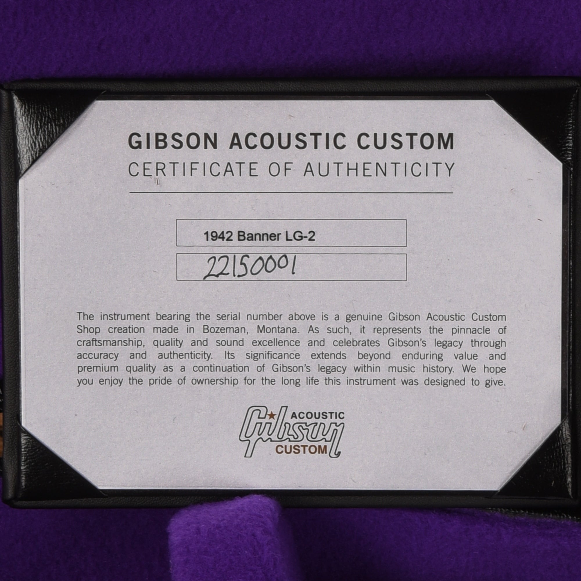 Gibson Custom Shop Historic 1942 Banner LG-2 Sunburst 2020 Acoustic Guitars / Concert