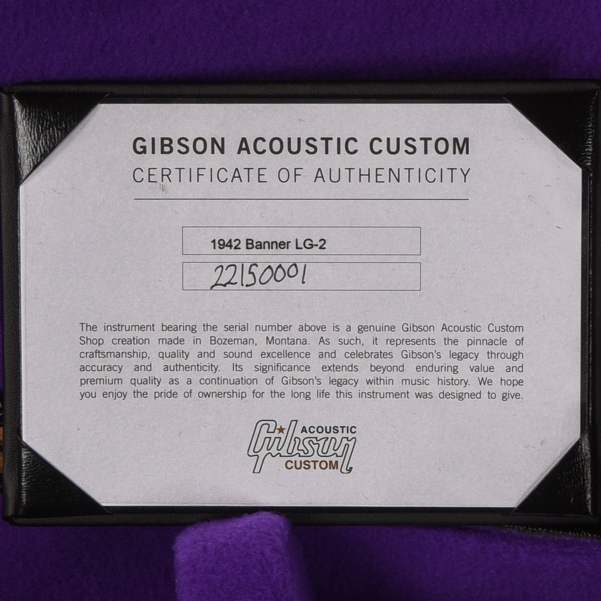 Gibson Custom Shop Historic 1942 Banner LG-2 Sunburst 2020 Acoustic Guitars / Concert