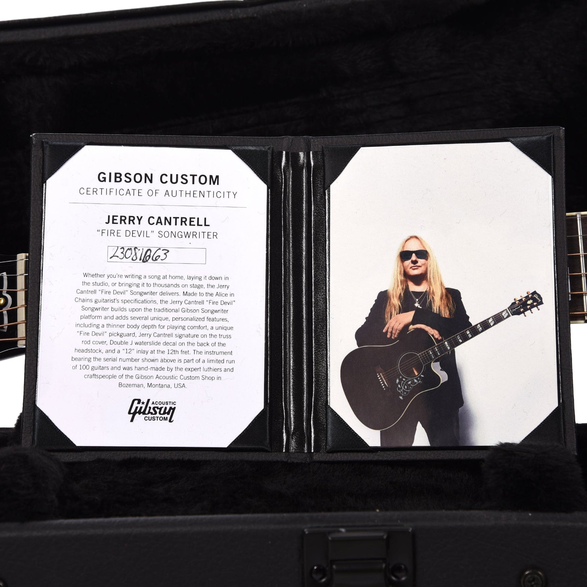 Gibson Jerry Cantrell Signature "Fire Devil" Songwriter Ebony Acoustic Guitars / Dreadnought