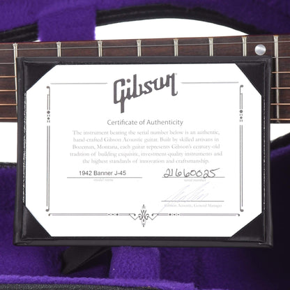 Gibson Montana Custom Shop Historic Reissue 1942 Banner J-45 Vintage Sunburst Acoustic Guitars / Dreadnought