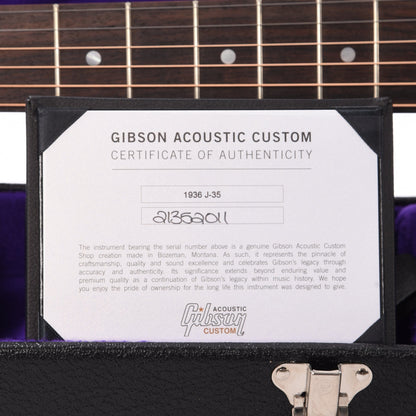 Gibson Montana Custom Shop Historic Reissue 1936 J-35 Vintage Sunburst Acoustic Guitars / Jumbo
