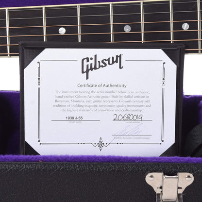 Gibson Montana Custom Shop Historic Reissue 1939 J-55 Faded Vintage Sunburst Acoustic Guitars / Jumbo