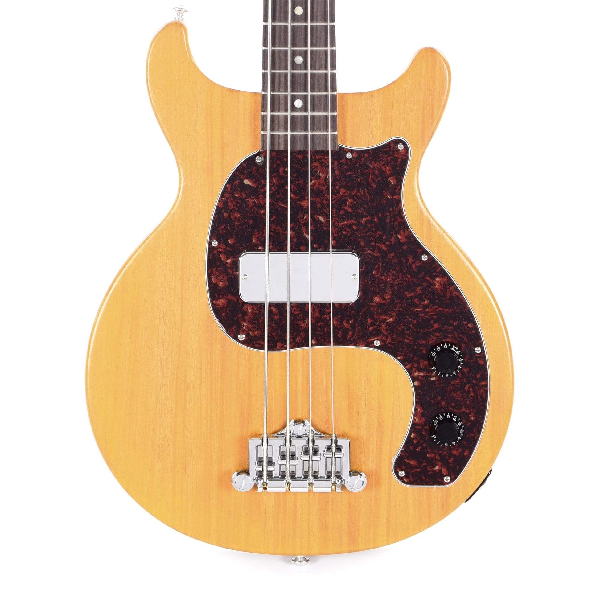 Gibson USA Les Paul Junior DC Bass Worn TV Yellow w/Tortoise Pickguard & Chrome Cover Bass Guitars / 4-String