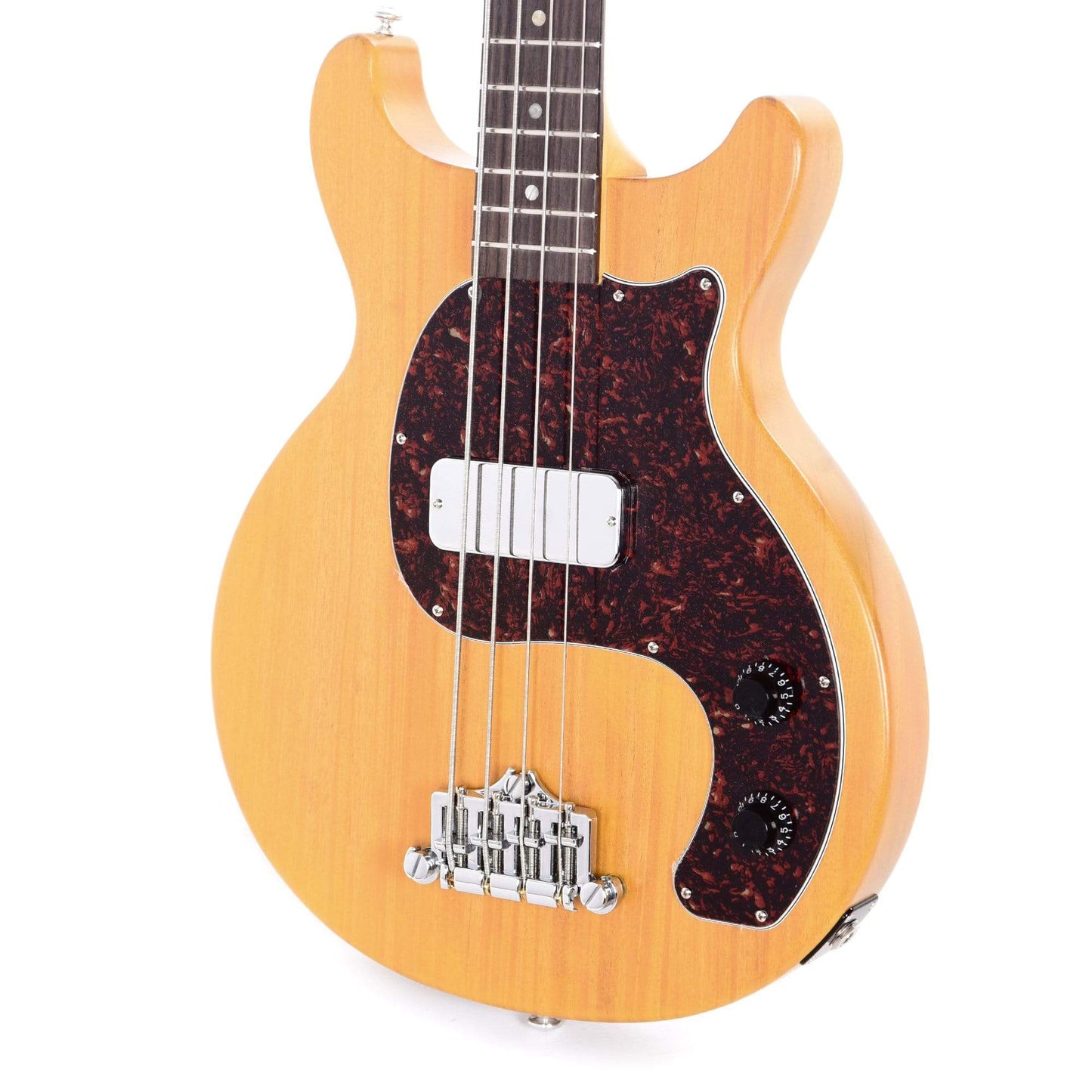 Gibson USA Les Paul Junior DC Bass Worn TV Yellow w/Tortoise Pickguard & Chrome Cover Bass Guitars / 4-String