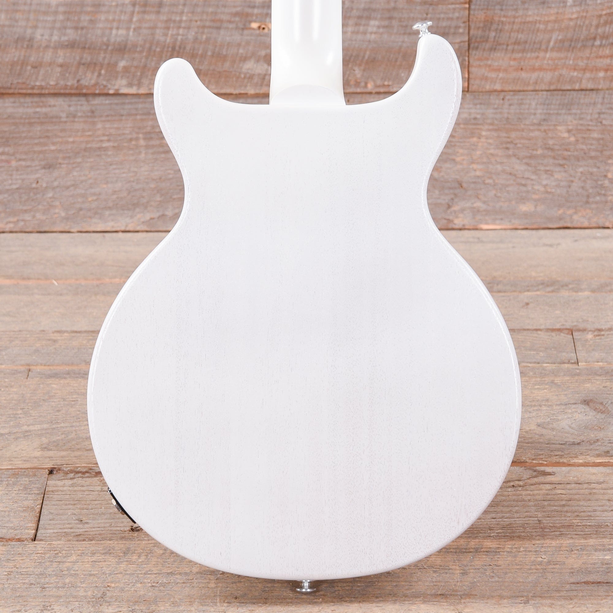 Gibson USA Les Paul Junior DC Bass Worn White w/Tortoise Pickguard & Chrome Cover Bass Guitars / 4-String