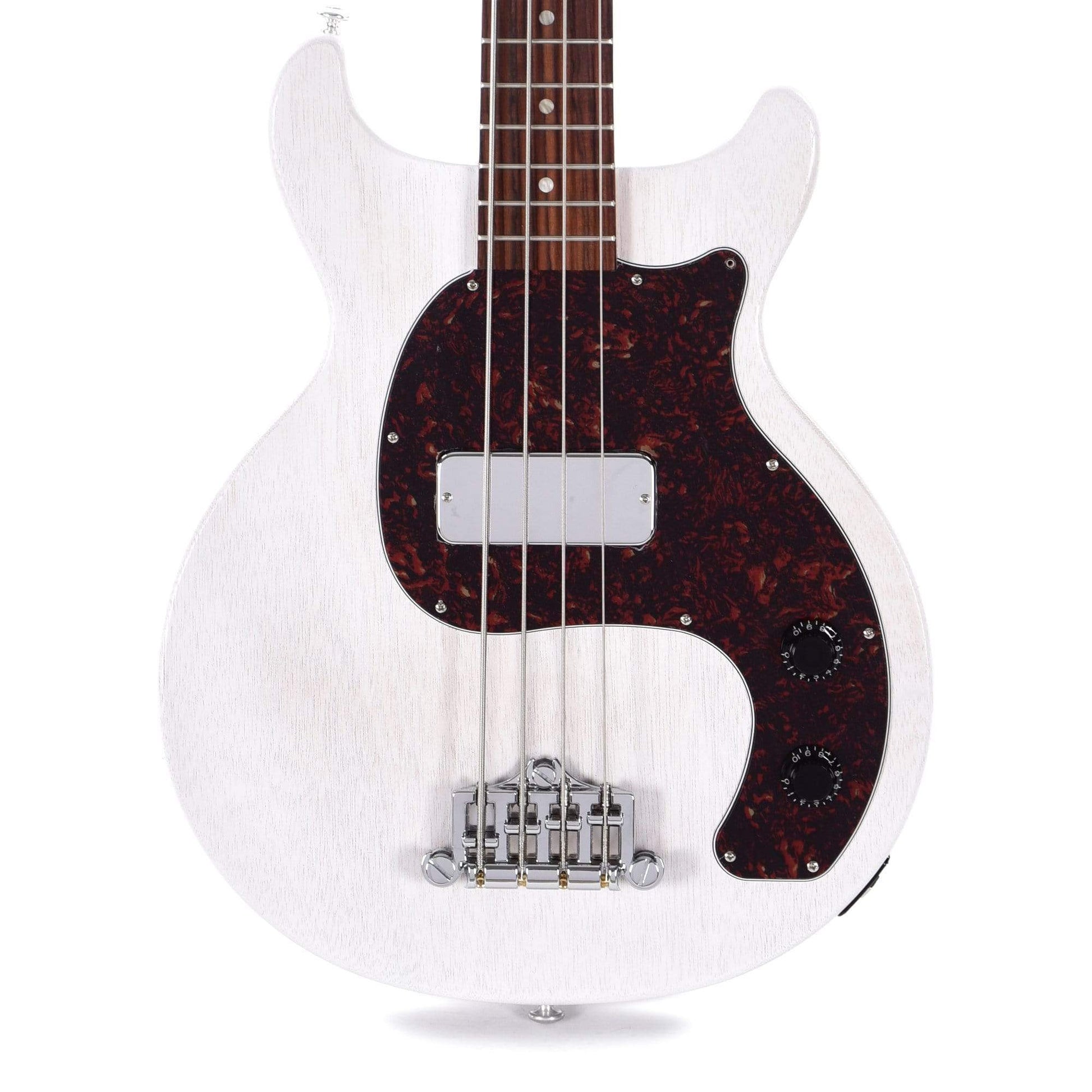 Gibson USA Les Paul Junior DC Bass Worn White w/Tortoise Pickguard & Chrome Cover Bass Guitars / 4-String