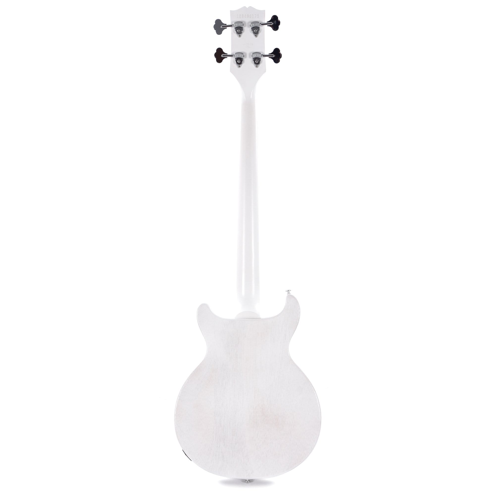 Gibson USA Les Paul Junior DC Bass Worn White w/Tortoise Pickguard & Chrome Cover Bass Guitars / 4-String
