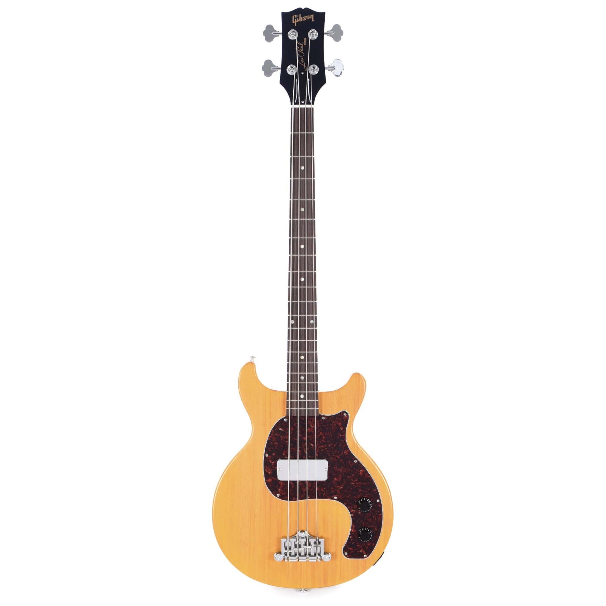 Gibson USA LP Junior DC Bass Worn TV Yellow w/Tortoise Pickguard & Chrome Cover Bass Guitars / 4-String