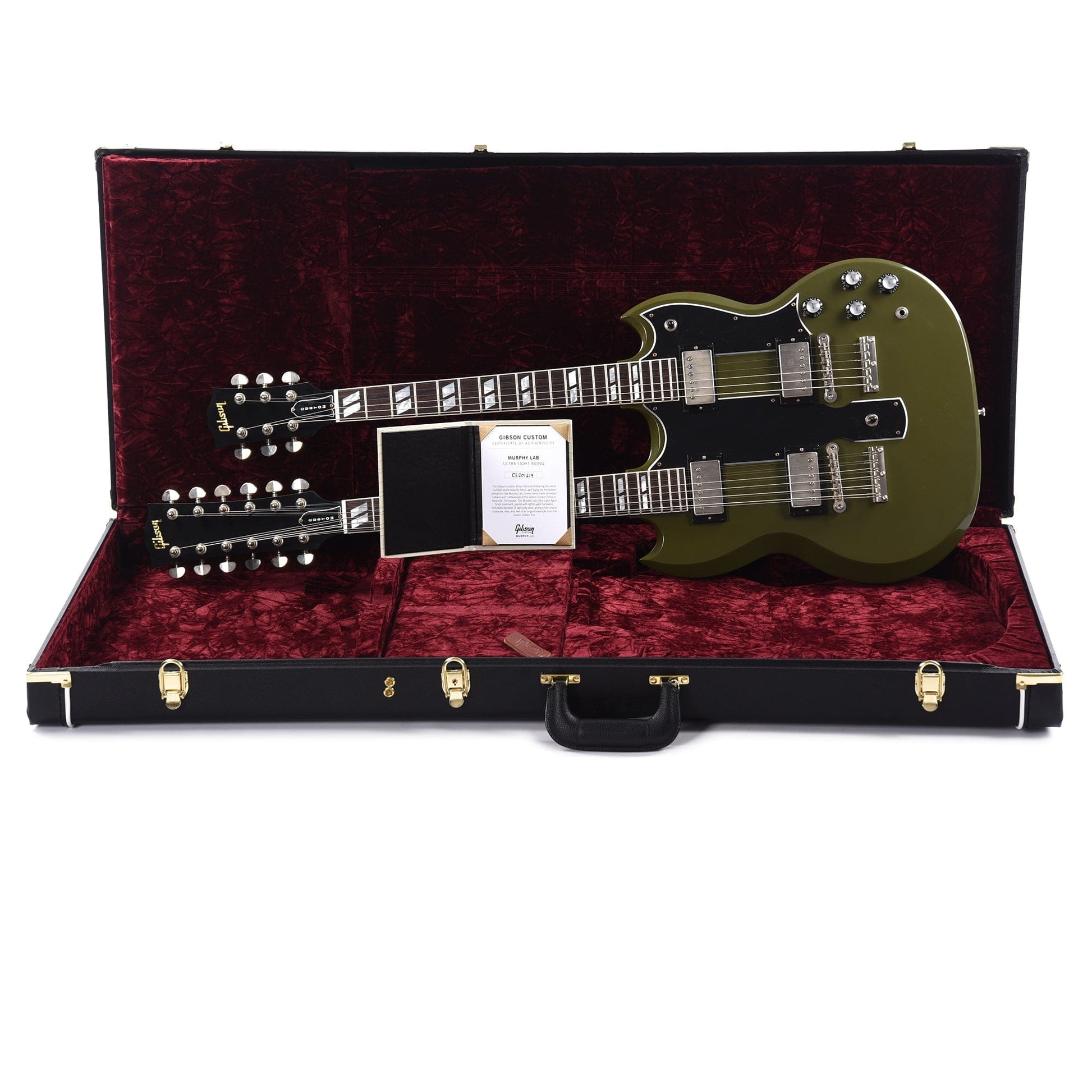 Gibson Custom Shop Murphy Lab EDS-1275 Doubleneck "CME Spec" Ultra Light Aged Antique Olive Drab Electric Guitars / 12-String