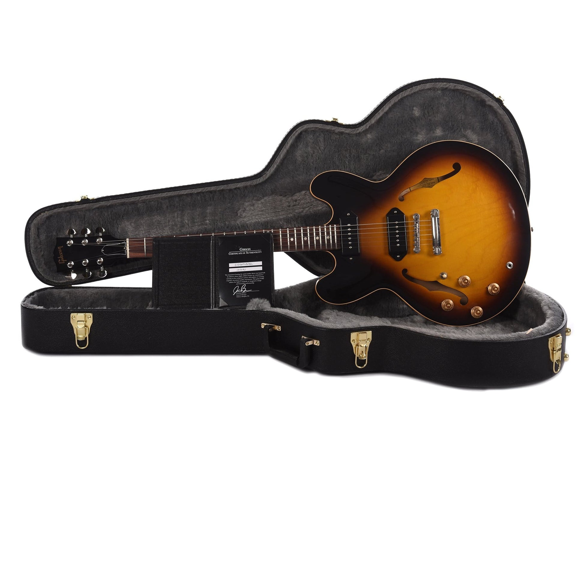 Gibson Memphis 2019 Limited ES-335 Dot P-90 Vintage Burst LEFTY Electric Guitars / Left-Handed