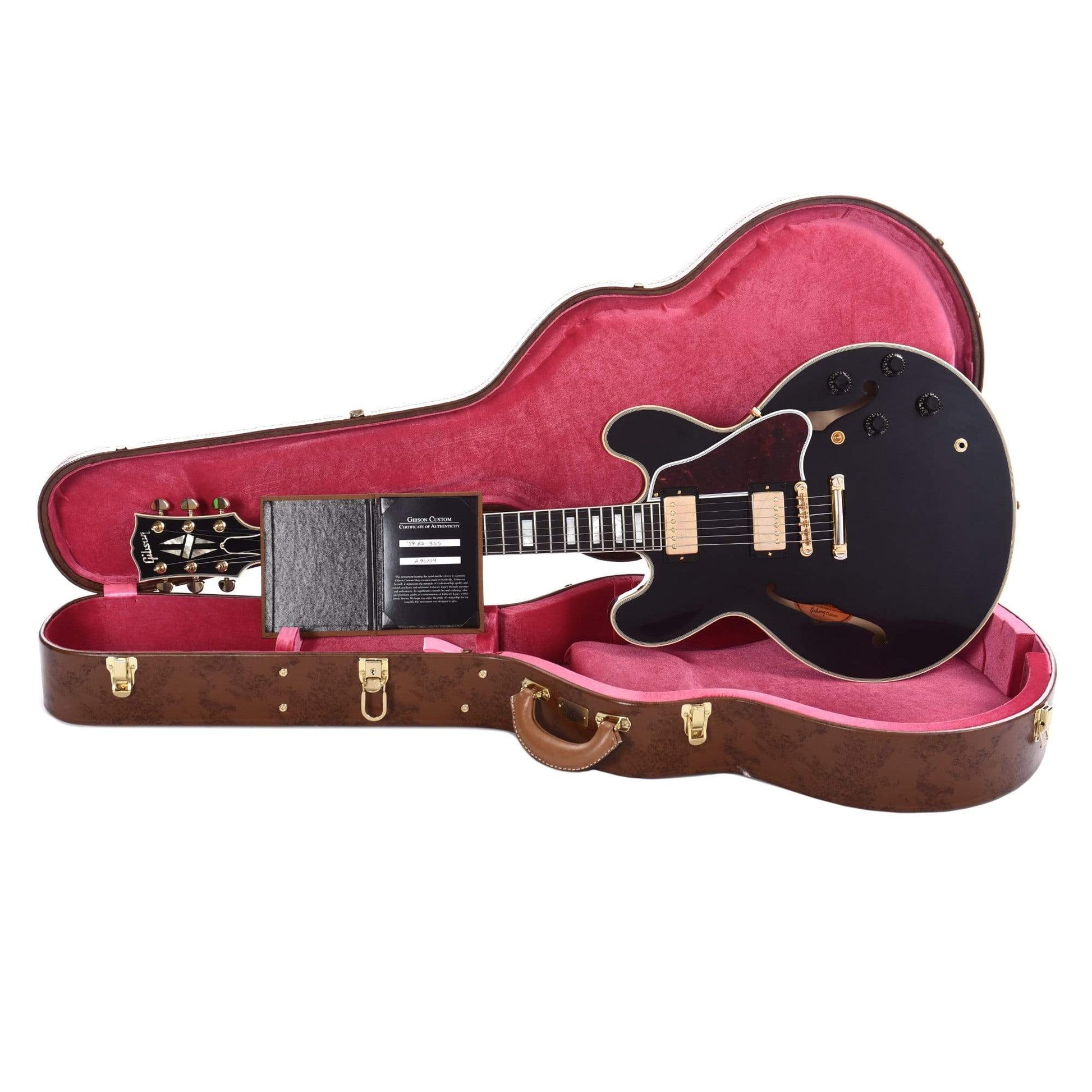 Gibson Custom 1959 ES-355 Reissue Stop Bar Ebony VOS Electric Guitars / Semi-Hollow