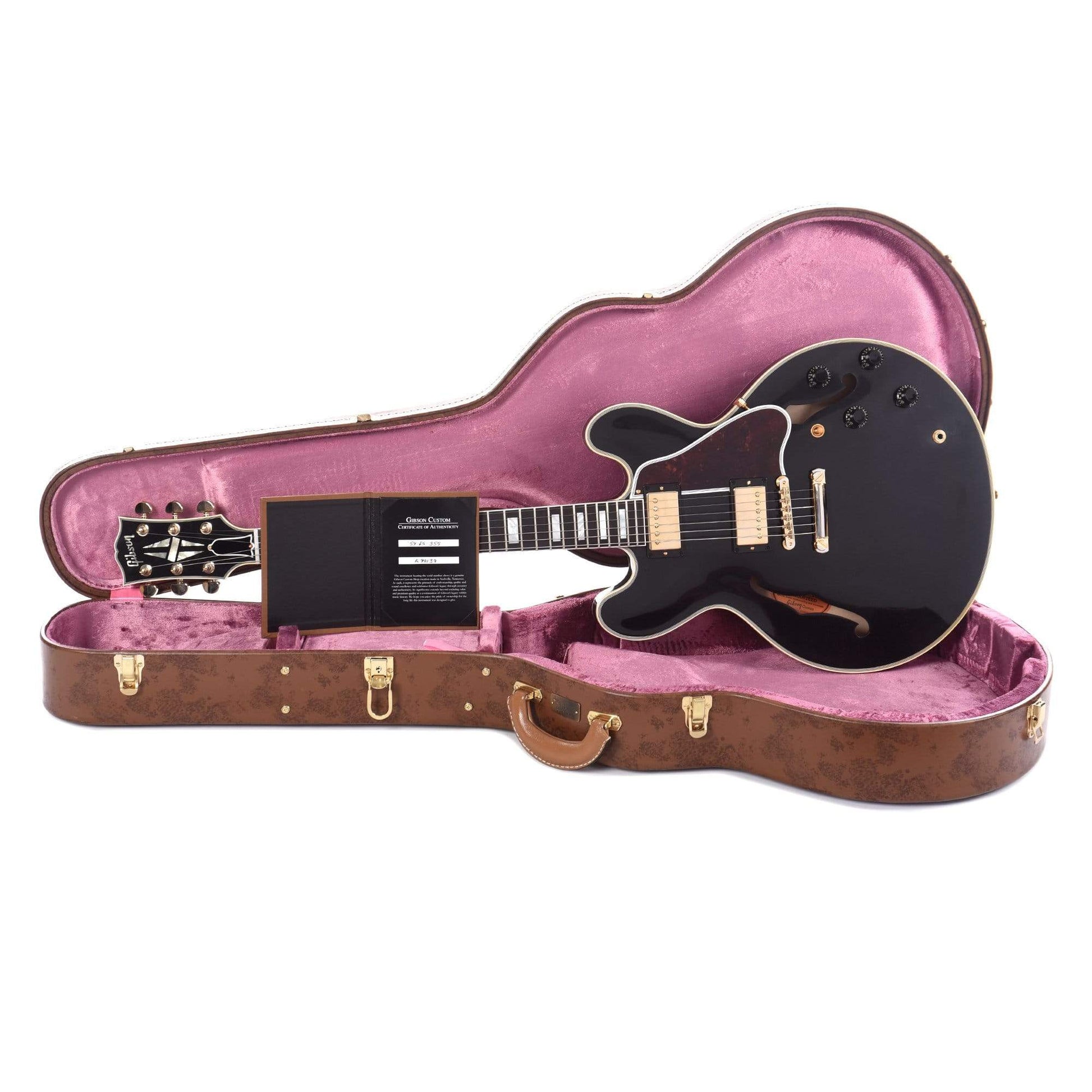 Gibson Custom 1959 ES-355 Reissue Stop Bar Ebony VOS Electric Guitars / Semi-Hollow