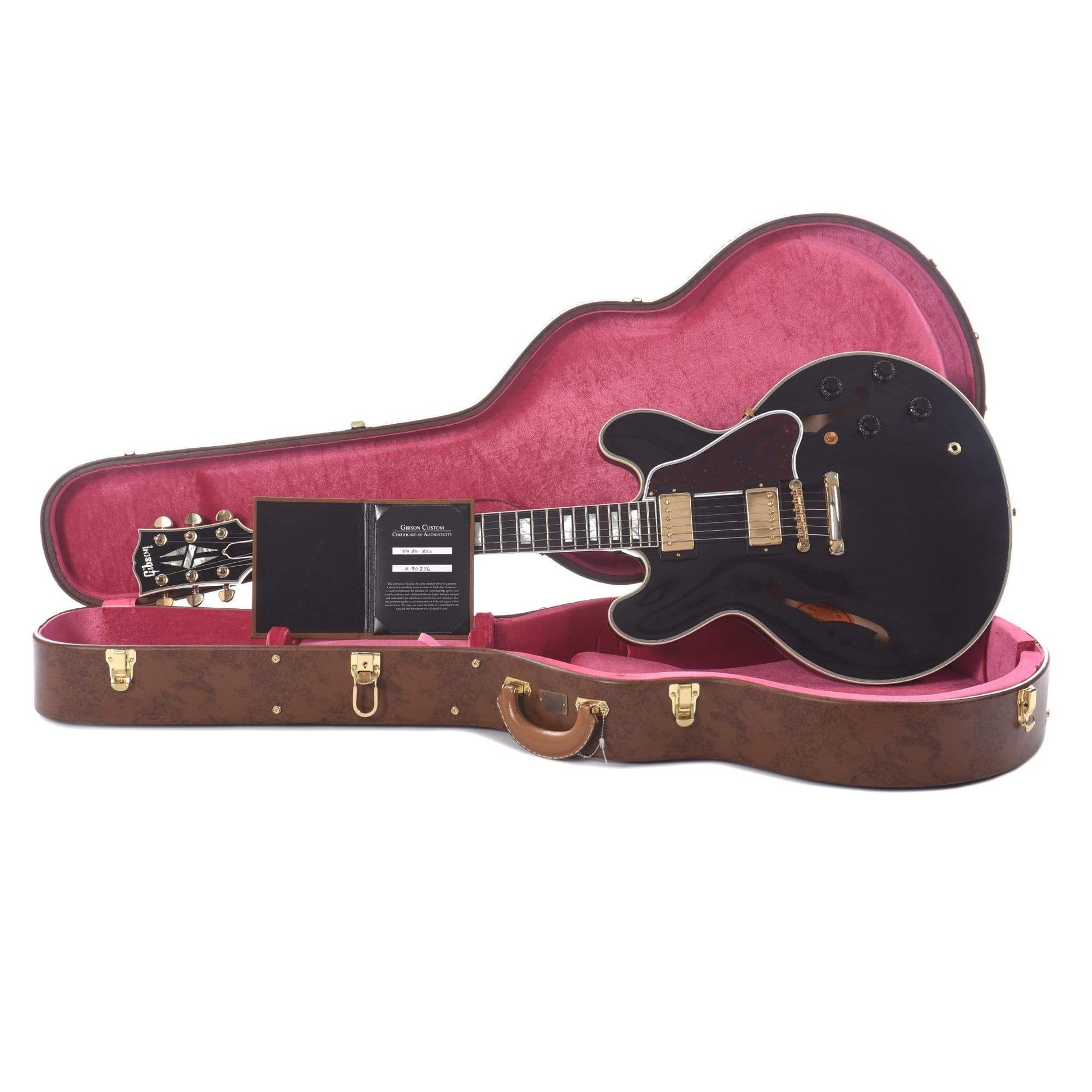 Gibson Custom 1959 ES-355 Reissue Stop Bar Ebony VOS Electric Guitars / Semi-Hollow