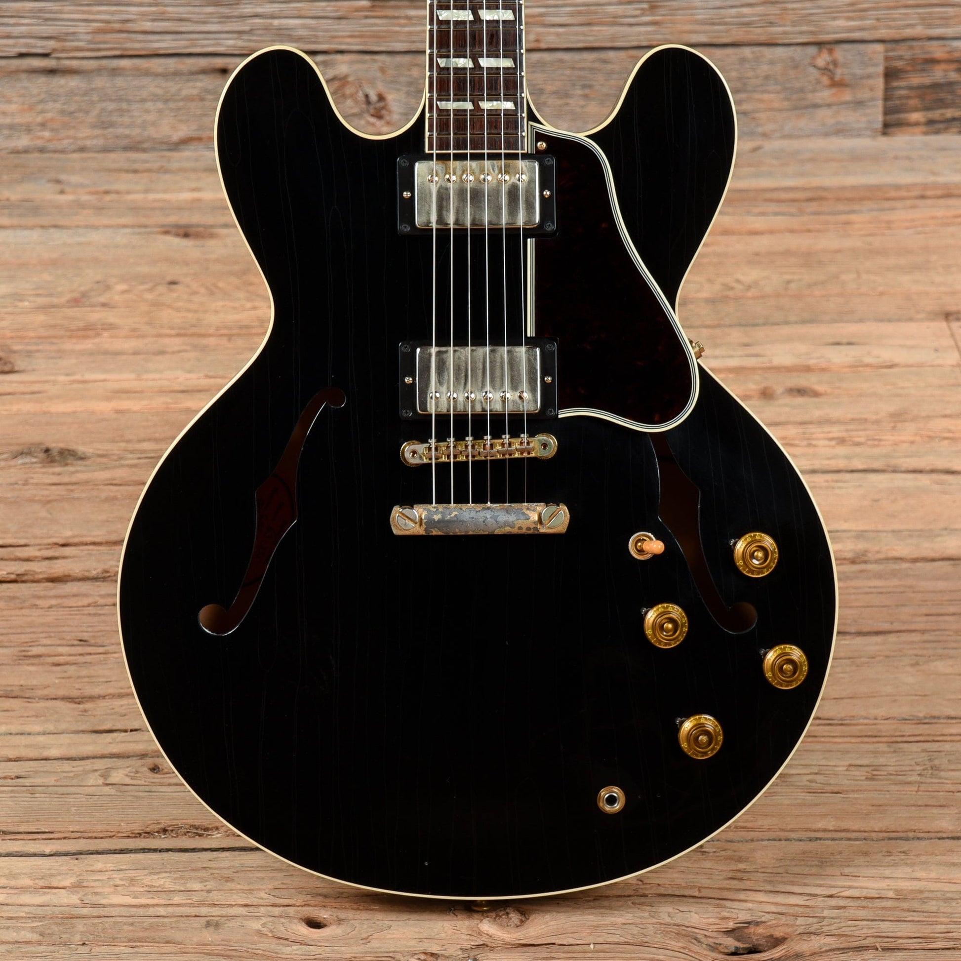 Gibson Custom 1963 ES-335 Reissue "CME Spec" Lightly Aged Ebony Electric Guitars / Semi-Hollow