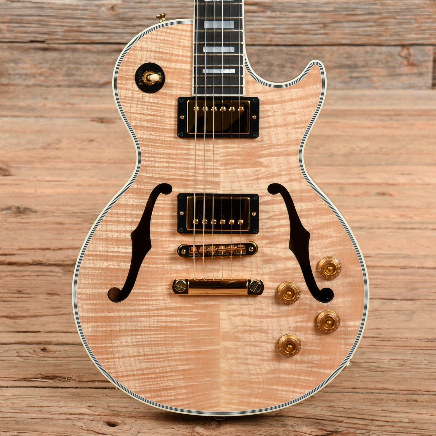 Gibson Custom Benchmark Collection Florentine Les Paul Natural Electric Guitars / Semi-Hollow