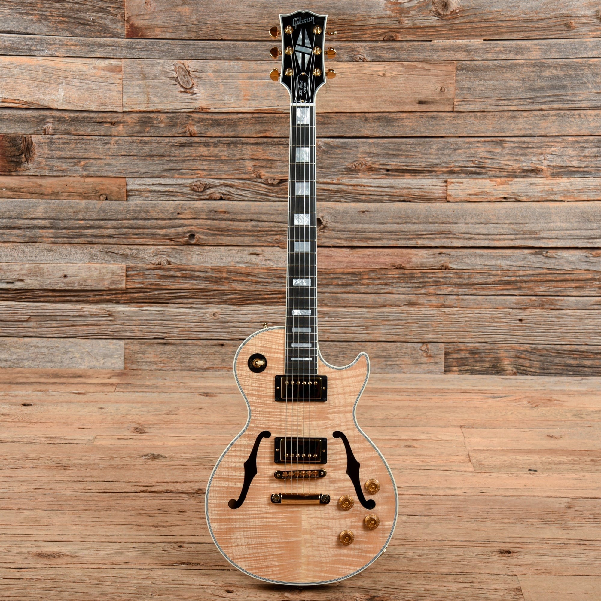 Gibson Custom Benchmark Collection Florentine Les Paul Natural Electric Guitars / Semi-Hollow