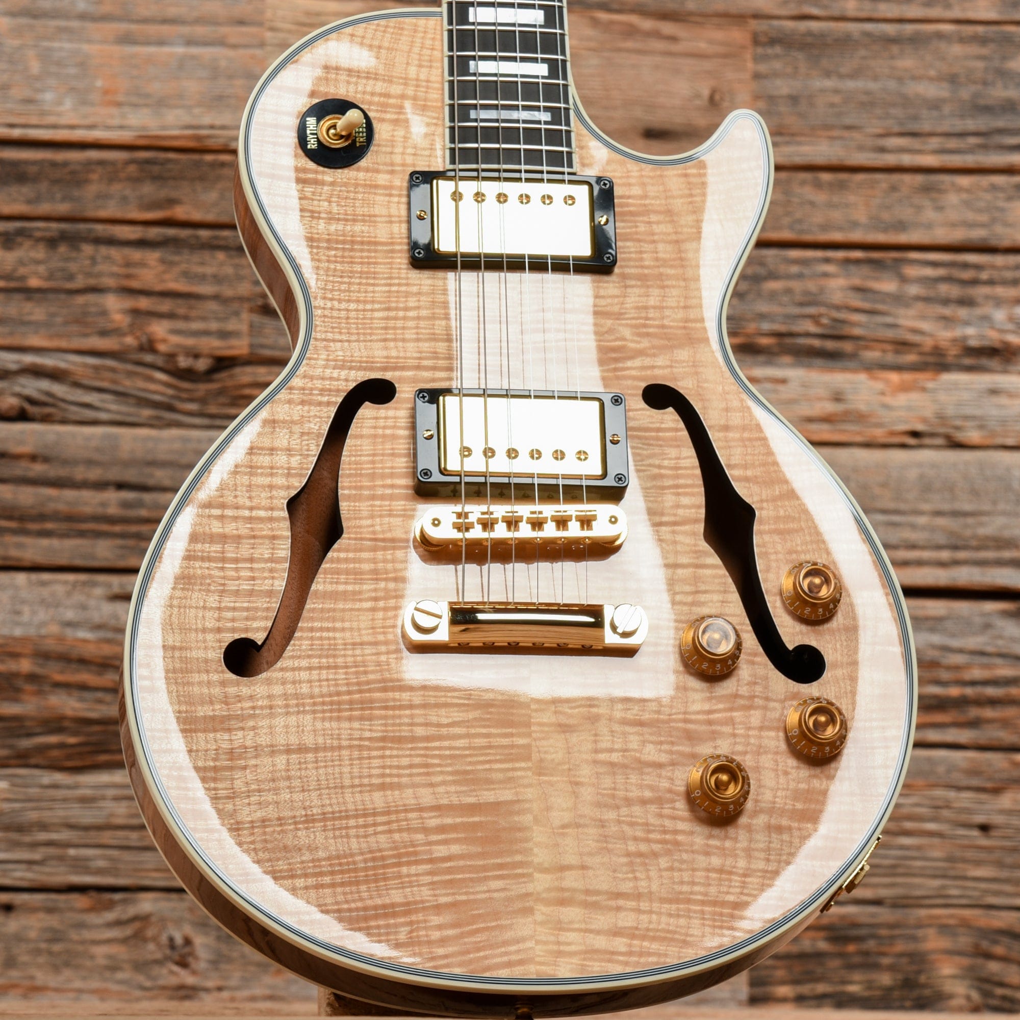 Gibson Custom Benchmark Collection Florentine Les Paul Natural Electric Guitars / Semi-Hollow