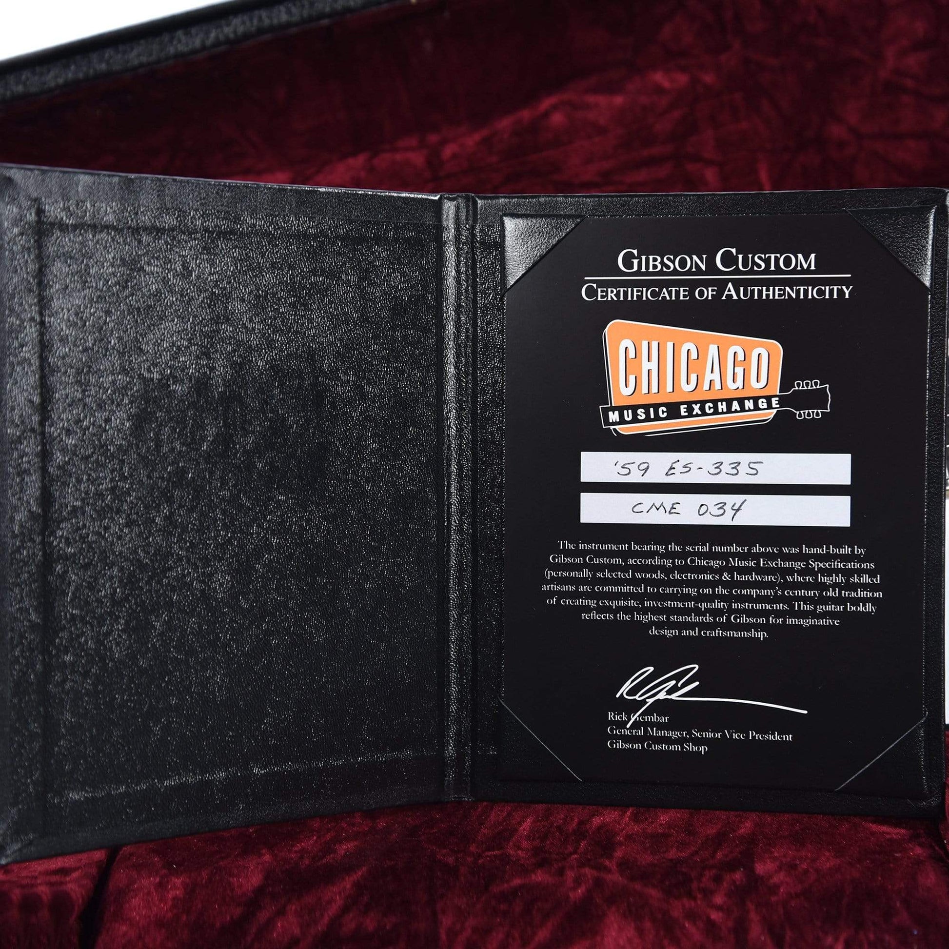 Gibson Custom Shop 1959 ES-335 Ebony VOS NH w/Brazilian Rosewood Fingerboard Electric Guitars / Semi-Hollow