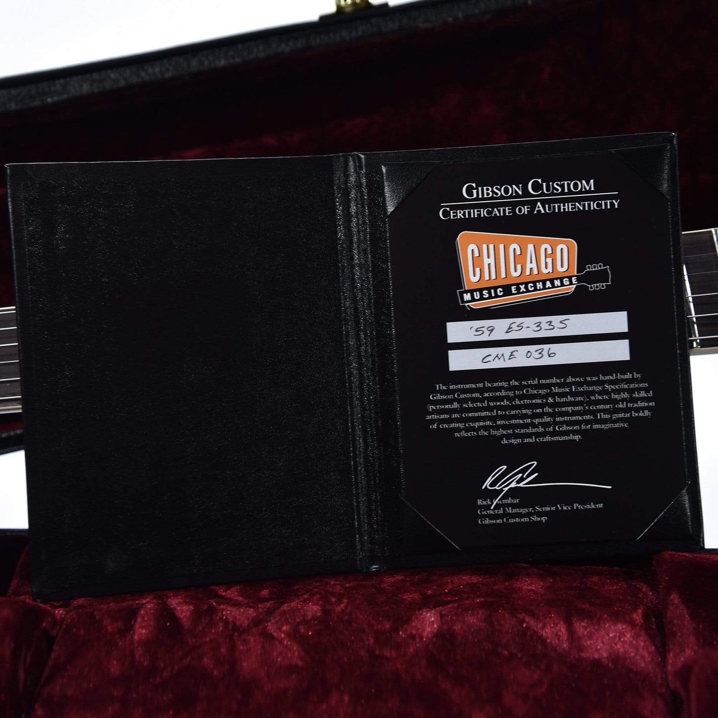 Gibson Custom Shop 1959 ES-335 Ebony VOS NH w/Brazilian Rosewood Fingerboard Electric Guitars / Semi-Hollow