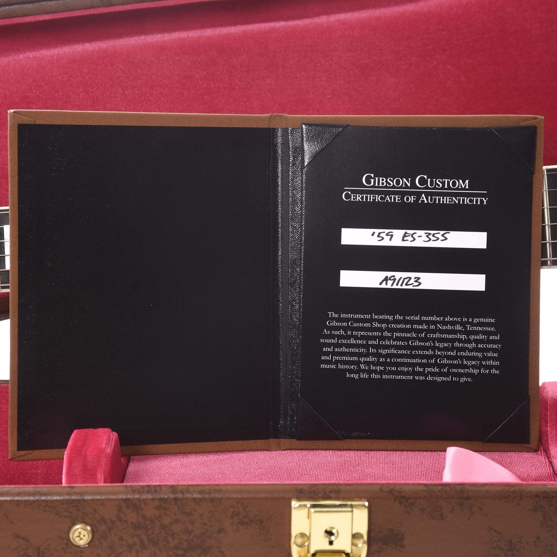 Gibson Custom Shop 1959 ES-355 Reissue Stop Bar Vintage Natural VOS Electric Guitars / Semi-Hollow