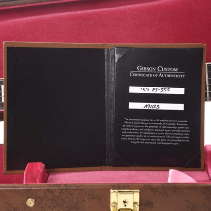 Gibson Custom Shop 1959 ES-355 Reissue Stop Bar Vintage Natural VOS Electric Guitars / Semi-Hollow