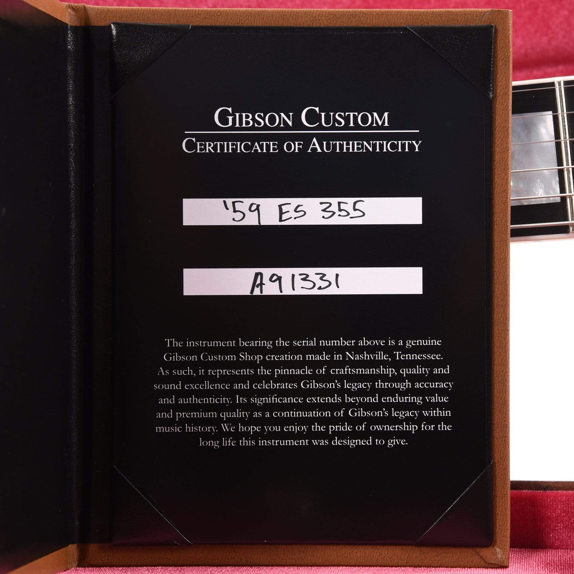 Gibson Custom Shop 1959 ES-355 Reissue Stop Bar Vintage Natural VOS Electric Guitars / Semi-Hollow