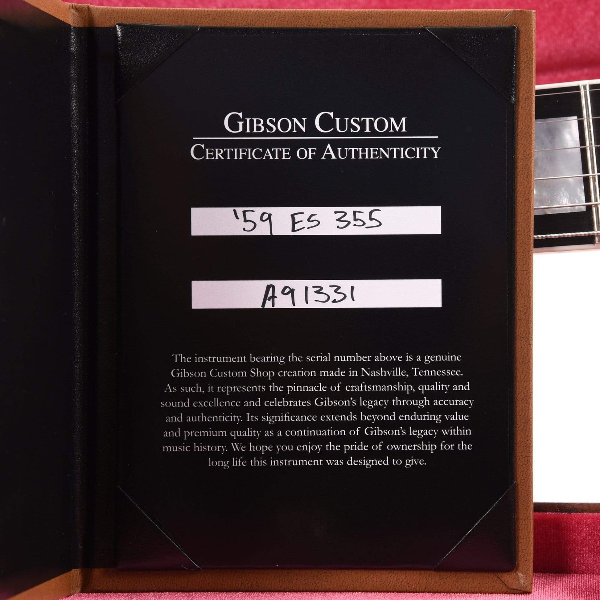 Gibson Custom Shop 1959 ES-355 Reissue Stop Bar Vintage Natural VOS Electric Guitars / Semi-Hollow