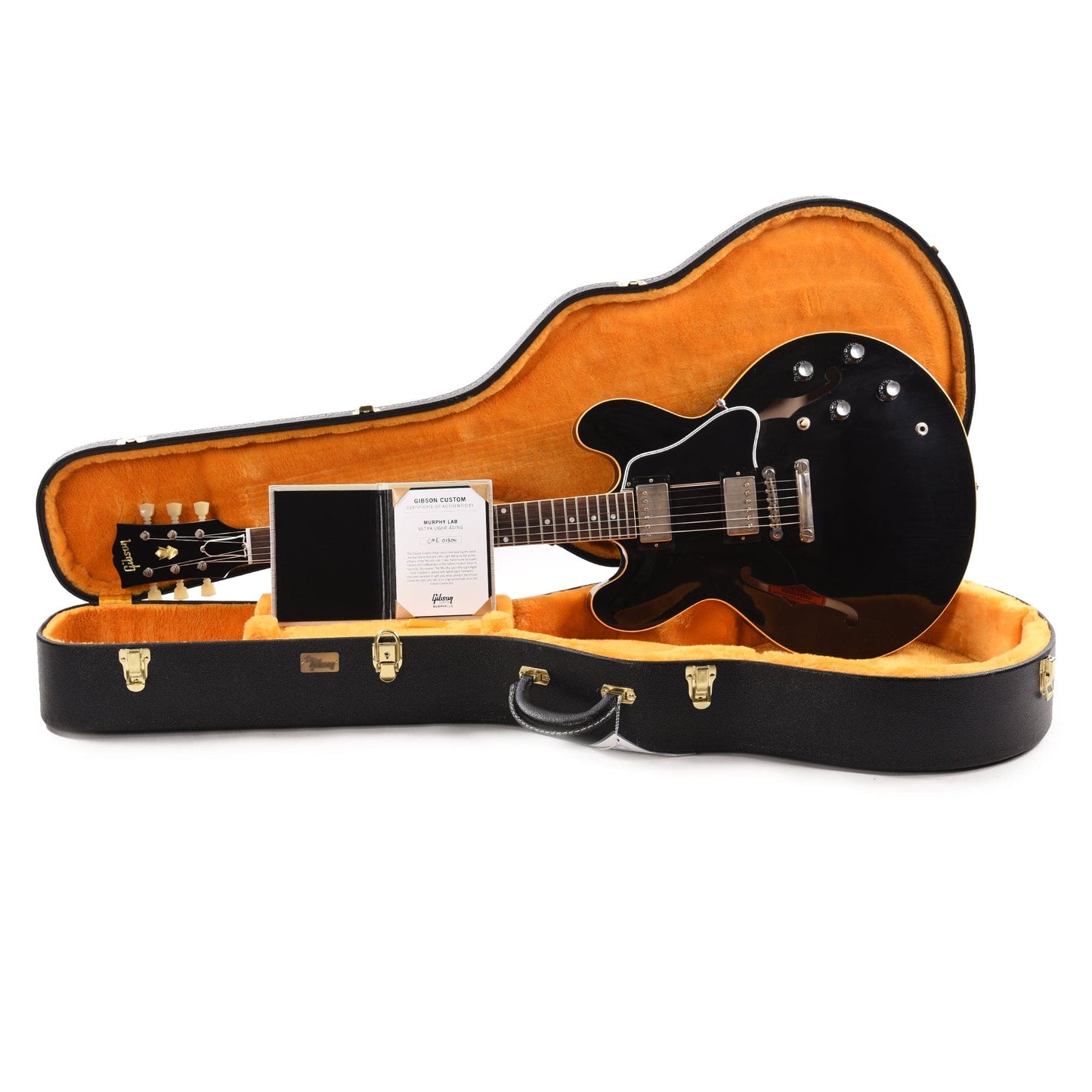 Gibson Custom Shop 1961 ES-335 Reissue "CME Spec" Antique Ebony Murphy Lab Ultra Light Aged Electric Guitars / Semi-Hollow
