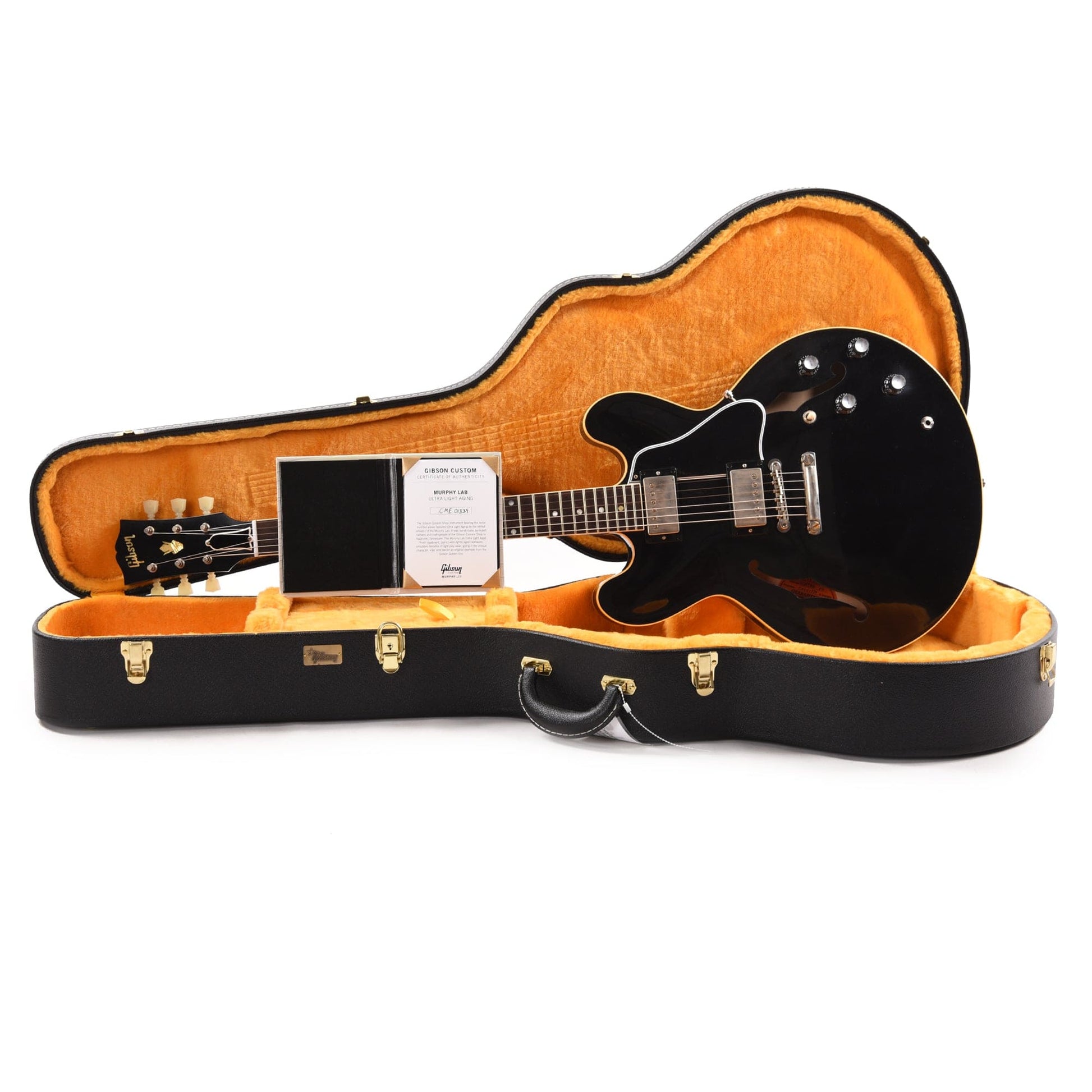 Gibson Custom Shop 1961 ES-335 Reissue "CME Spec" Antique Ebony Murphy Lab Ultra Light Aged Electric Guitars / Semi-Hollow