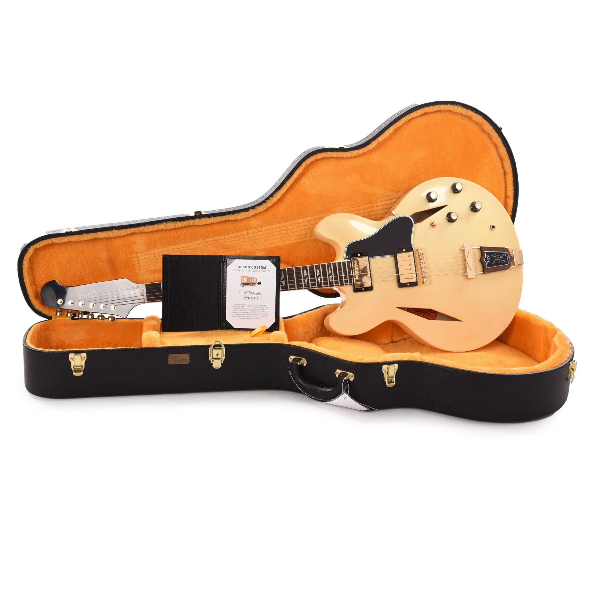 Gibson Custom Shop 1964 Trini Lopez Reissue "CME Spec" Heavy Antique White Sparkle VOS Electric Guitars / Semi-Hollow