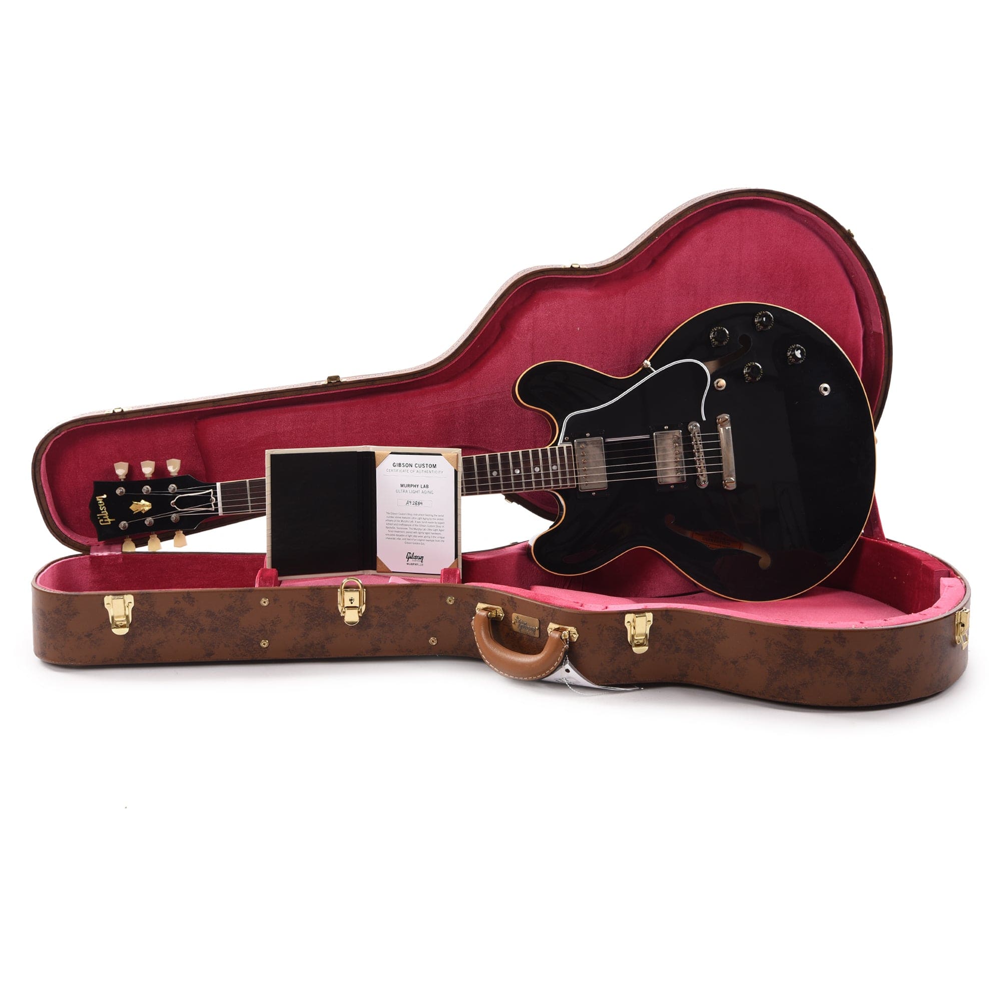 Gibson Custom Shop Murphy Lab 1959 ES-335 Reissue Ebony Ultra Light Aged Nickel Hardware Electric Guitars / Semi-Hollow
